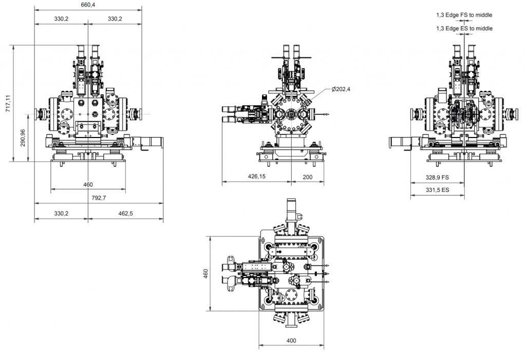 P386 - Outer_dimensions - Exit slit unit for soft X-ray synchrotron radiation at HERMES beamline at the synchrotron radiation source SOLEIL, France - Bestec GmbH P386 - Outer dimensions - Exit slit unit for soft X-ray synchrotron radiation at HERMES beamline at the synchrotron radiation source SOLEIL, France - Bestec GmbH