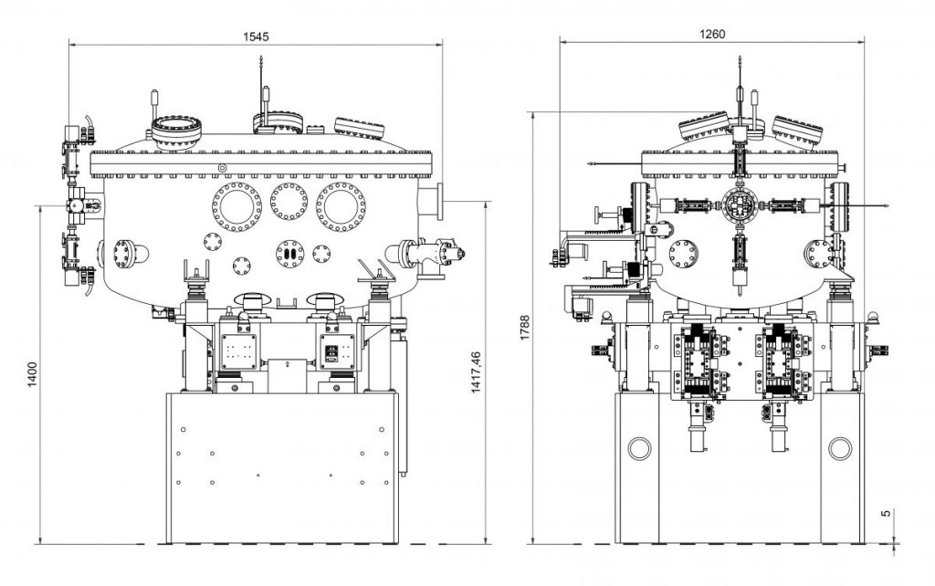 P432 - Outer dimensions - Plane grating monochromator (PGM) for soft X-ray FEL radiation at Soft X-ray beamline (XFEL) at Pohang Accelerator Laboratory, South Korea - Bestec GmbH P432 - Outer dimensions - Plane grating monochromator (PGM) for soft X-ray FEL radiation at Soft X-ray beamline (XFEL) at Pohang Accelerator Laboratory, South Korea - Bestec GmbH