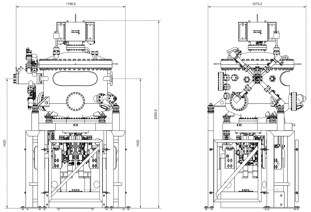 P407 Outer dimensions - Mirror unit (M3) for soft X-ray synchrotron radiation at EMIL hard X-ray beamline at BESSY, Helmholtz-Zentrum Berlin, Germany - Bestec GmbH P407 - Outer dimensions - Mirror unit (M3) for soft X-ray synchrotron radiation at EMIL hard X-ray beamline at BESSY, Helmholtz-Zentrum Berlin, Germany - Bestec GmbH
