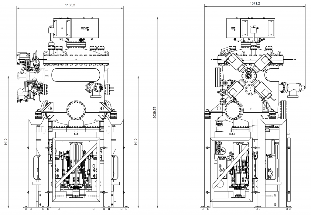 P412 Outer dimensions P412 - Outer dimensions - Mirror unit (M2) for hard X-ray synchrotron radiation at PINK EMIL beamline at BESSY, Helmholtz-Zentrum Berlin, Germany