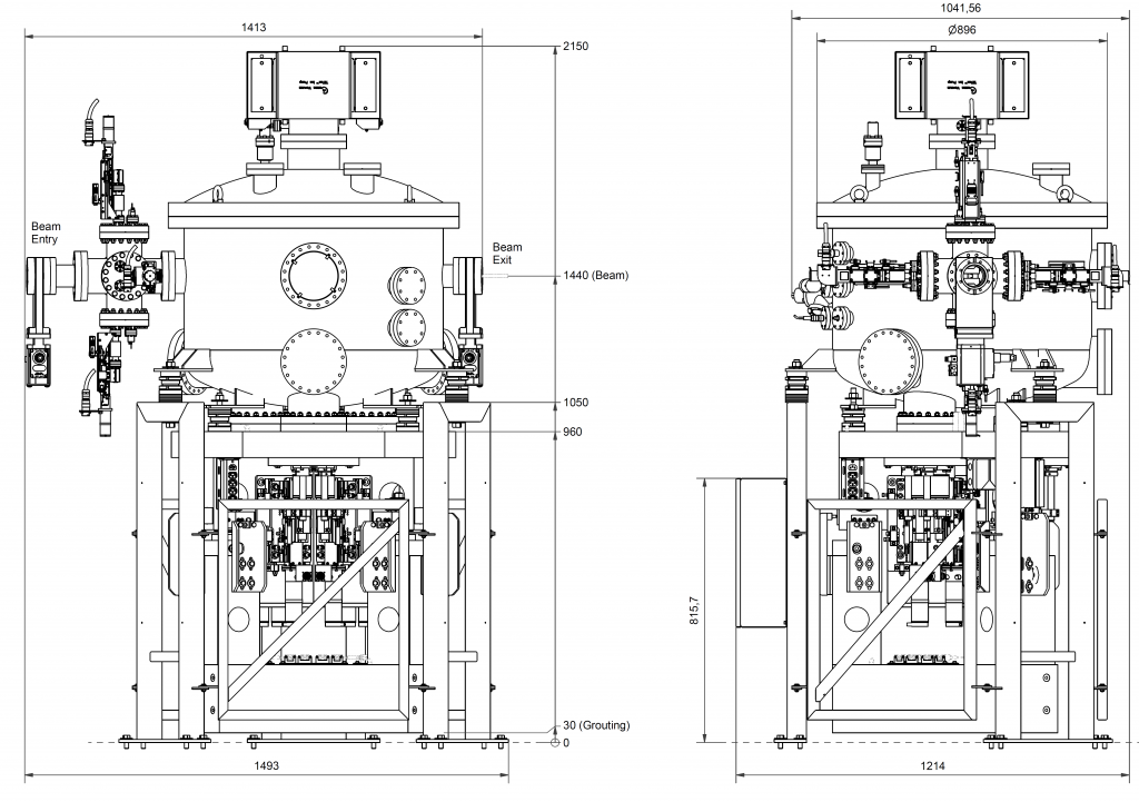 P439 Outer dimensions P439 - Outer dimensions - Mirror unit (M4) for soft X-ray synchrotron radiation at ESM beamline at the synchrotron radiation source NSLS-II, USA