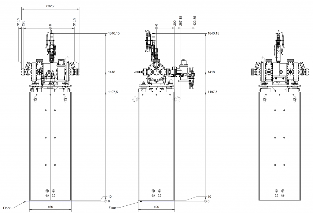 P468 Outer dimensions P468 - Outer dimensions - Exit slit unit for soft X-ray synchrotron radiation at IPE Beamline at Sirius Synchrotron Light Source, Brazil
