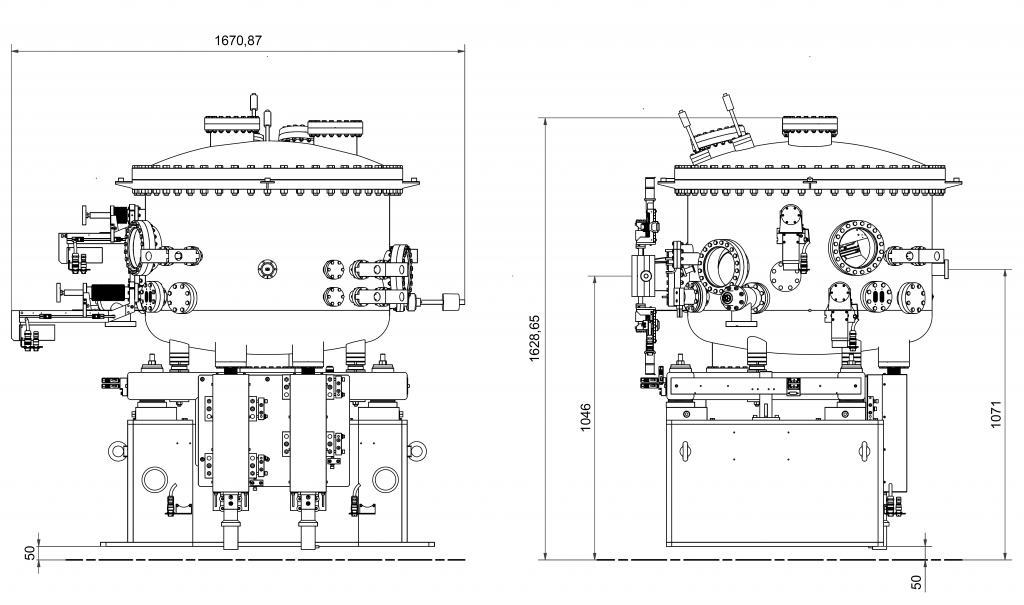 P373 - Outer dimensions - Large angle plane grating monochromator (PGM) for soft X-ray synchrotron radiation - BL5 beamline at synchrotron radiation source SSRL, USA - Bestec GmbH P373 - Outer dimensions - Large angle plane grating monochromator (PGM) for soft X-ray synchrotron radiation - BL5 beamline at synchrotron radiation source SSRL, USA - Bestec GmbH
