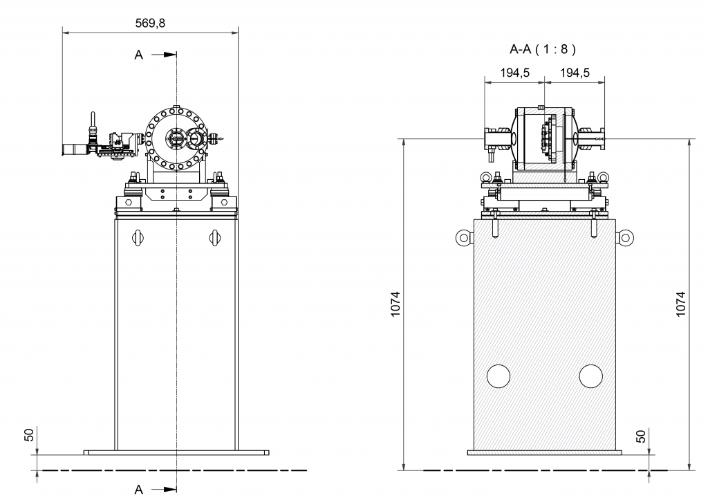 P373 Outer dimensions - Exit slit unit for soft X-ray synchrotron radiation at BL5 beamline at synchrotron radiation source SSRL, USA - Bestec GmbH P373 - Outer dimensions - Exit slit unit for soft X-ray synchrotron radiation at BL5 beamline at synchrotron radiation source SSRL, USA - Bestec GmbH