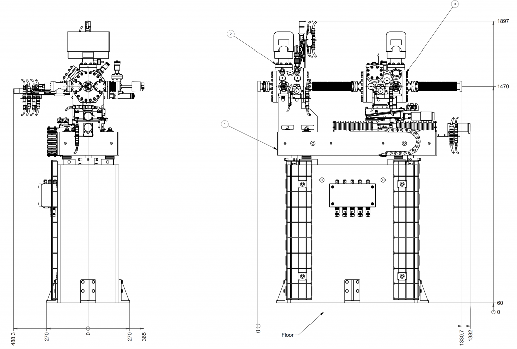 P473 Outer dimensions P473 - Outer dimensions - Exit slit unit for soft X-ray synchrotron radiation LOREA Beamline at ALBA of CELLS, Spain - Bestec GmbH