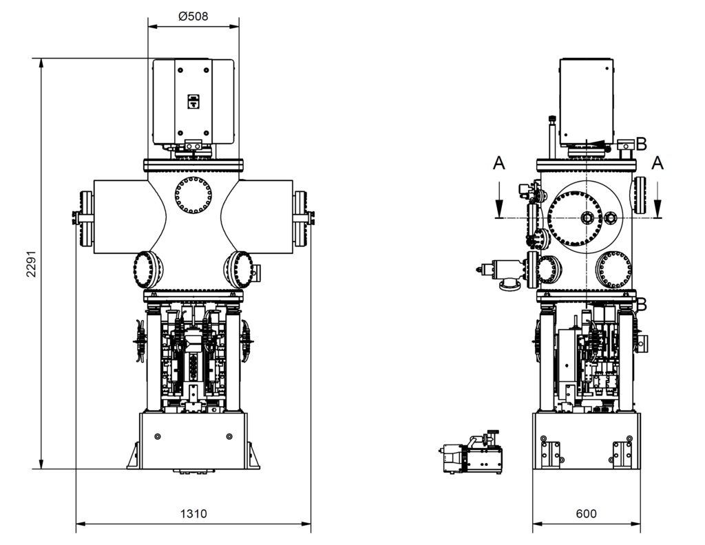 P490 Outer dimensions P490 - Outer dimensions - Constant-strut-length hexapod mechanism mirror unit (M1) for soft X-ray synchrotron radiation - MIFO beamline at National Metrology Institute (PTB) Germany