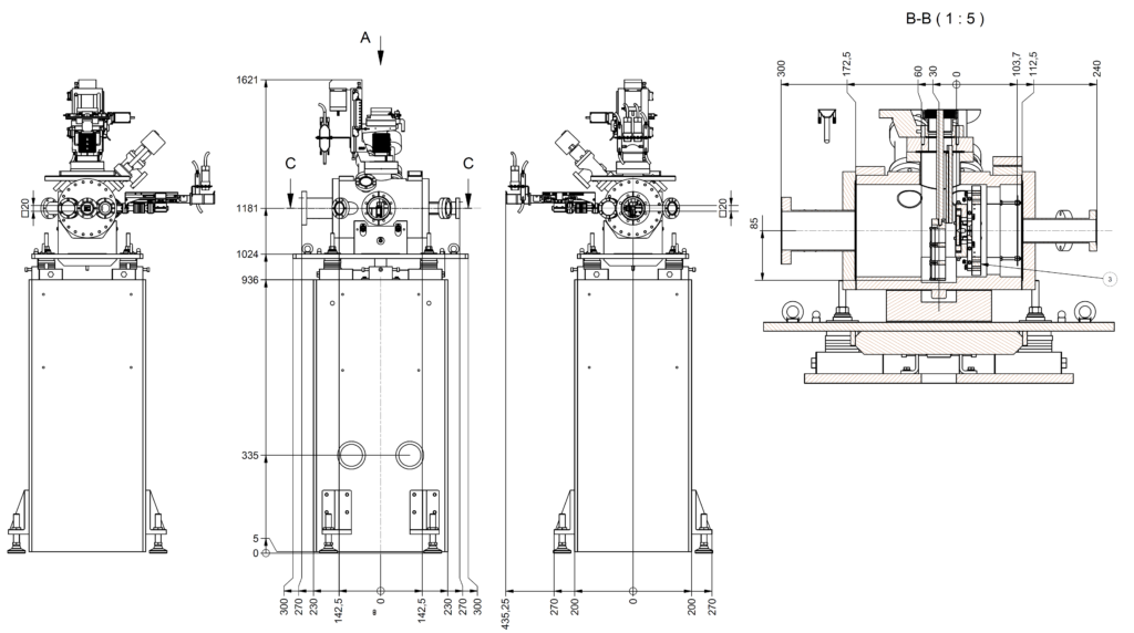 P491 Outer dimensions P491 - Outer dimensions - Exit slit unit for soft X-ray radiation at ATHOS MALOJA beamline at Swiss FEL, Paul Scherrer Institut, Switzerland