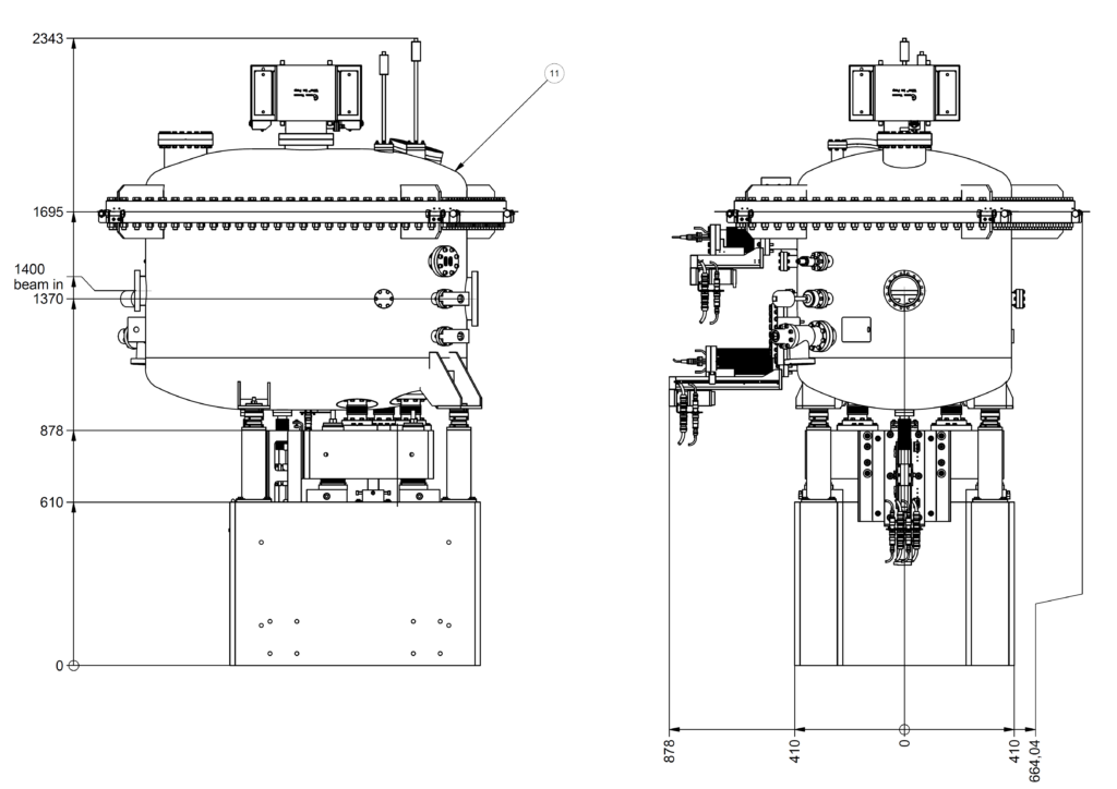 P505 Outer dimensions P505 - Outer dimensions - Plane grating monochromator (PGM) for soft X-ray synchrotron radiation, SXUV beamline of National Metrology Institute of Germany (PTB) at BESSY HZB, Germany