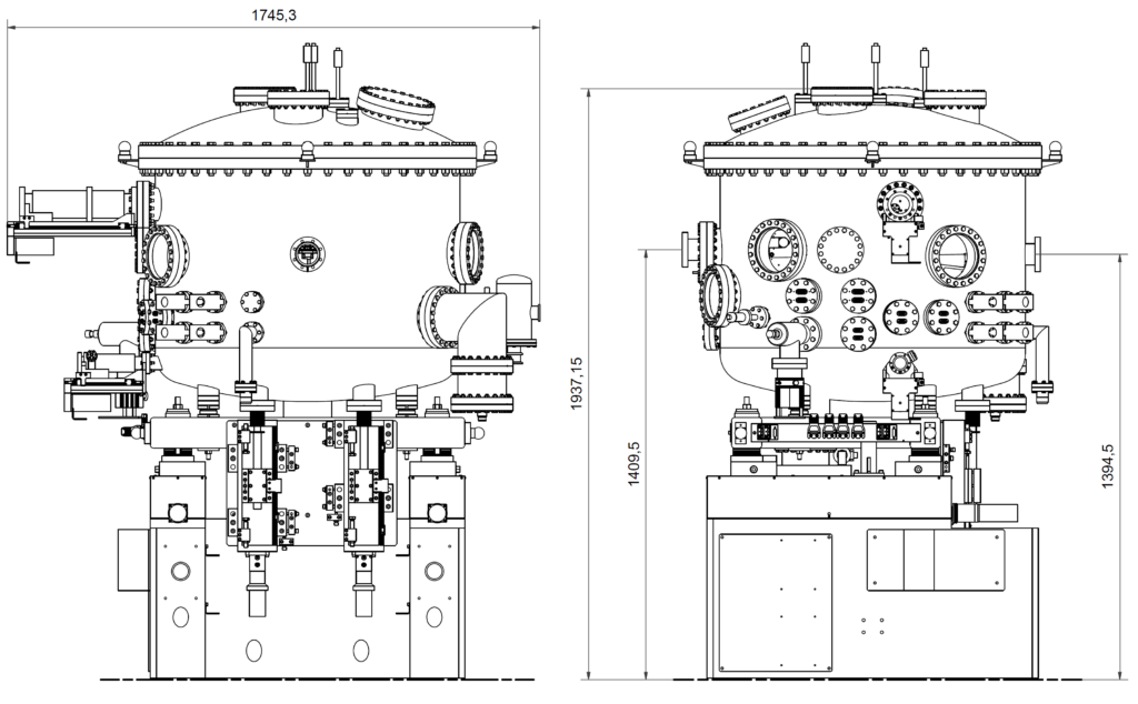 P378 Outer dimensions P378 - Outer dimensions - Plane grating monochromator (PGM) for soft X-ray synchrotron radiation, UPBL7 beamline at European Synchrotron Radiation Facility, France