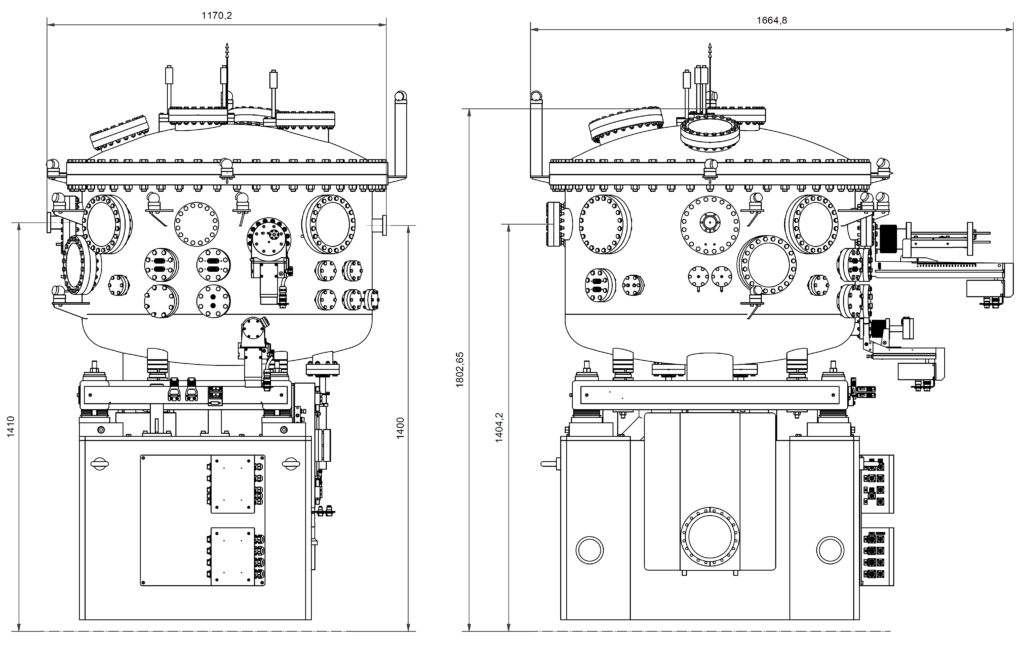 P370 Outer dimensions - Monochromator P370 - Outer dimensions - Plane grating monochromator (PGM) for soft X-ray synchrotron radiation at Beamline I08-SXM at Diamond Light Source, Didcot, United Kingdom