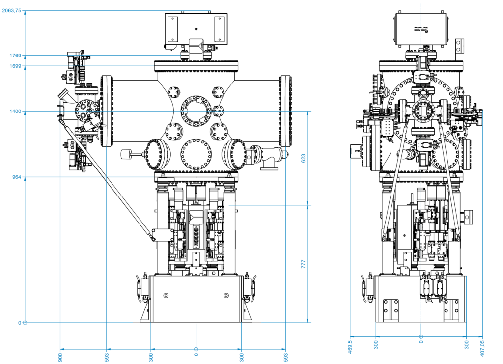 P511 Outer dimensions - M1 P511 - Outer dimensions - Mirror unit (M1) for soft X-ray synchrotron radiation, ELISA beamline at BESSY, Helmholtz-Zentrum Berlin, Germany